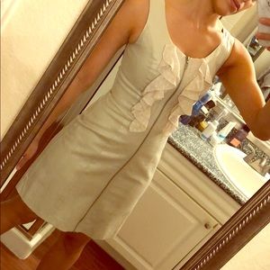 Front zip polka dot ruffle dress